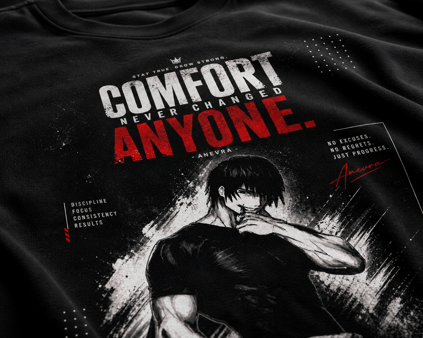 Anevra “ COMFORT Never Change ” Oversized T-Shirt | 180 GSM Cotton | Unisex Streetwear India
