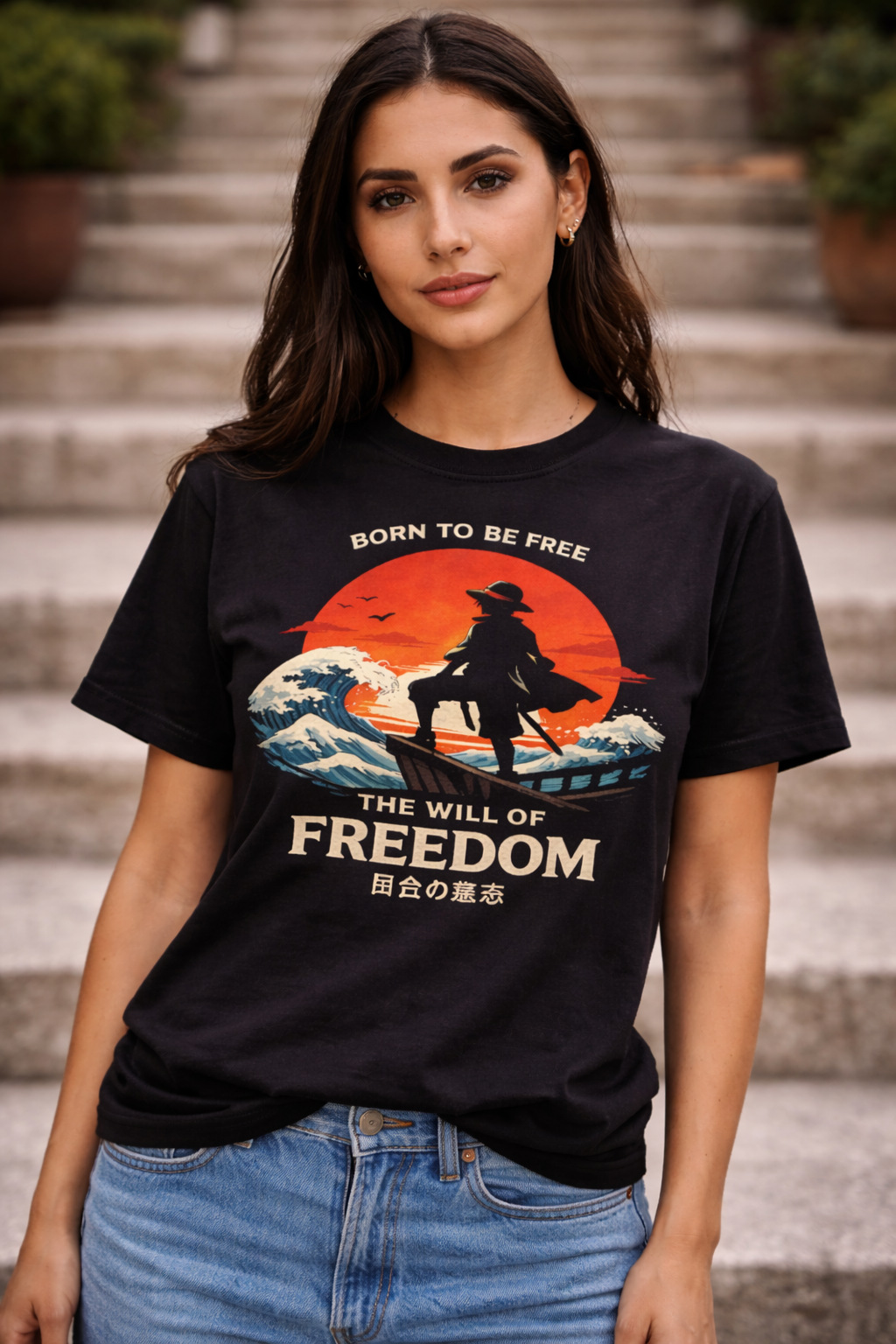 Oversized Anime Streetwear Tee – Premium Fit | Limited Drop born to be freedom