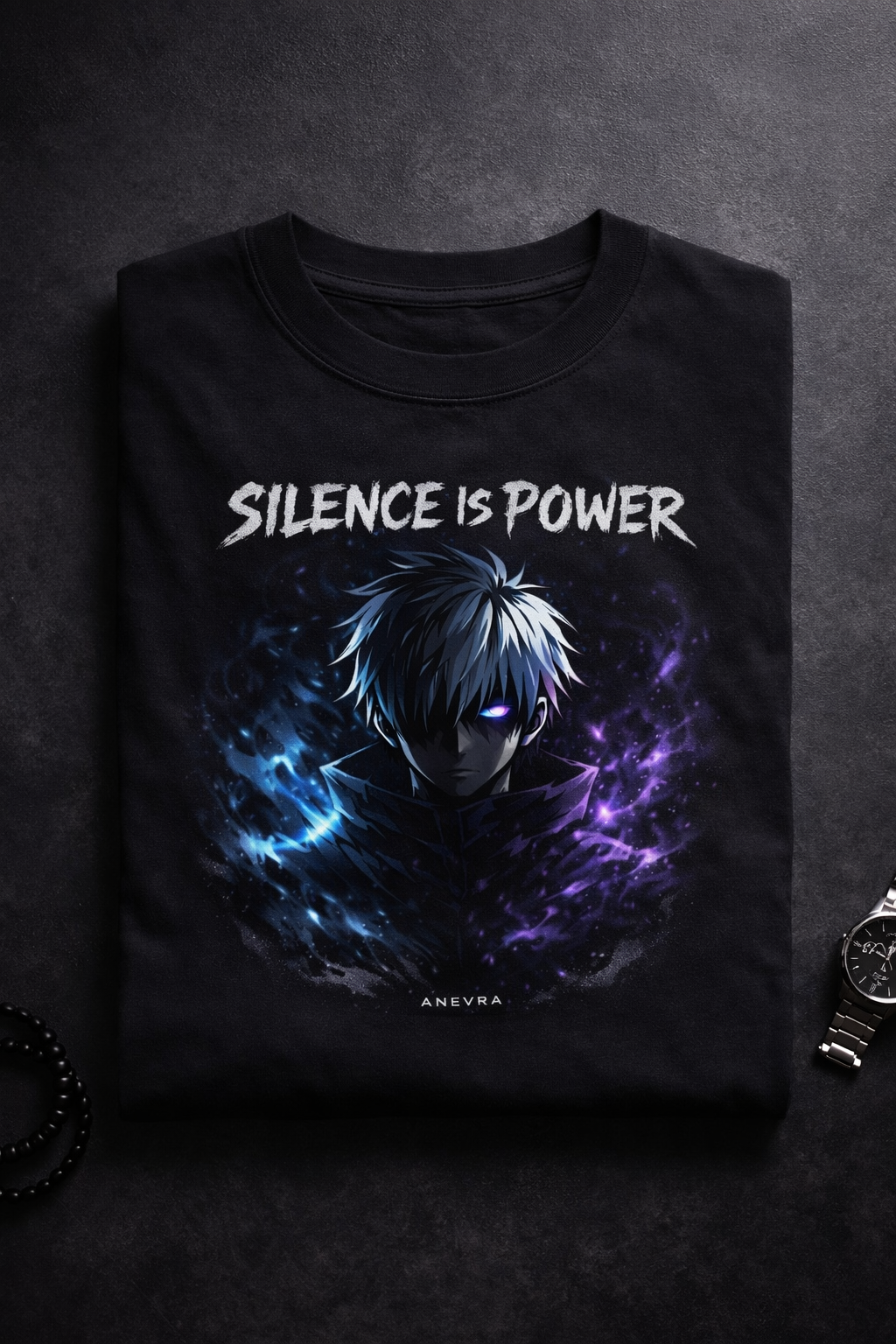 Oversized Anime Streetwear Tee – Premium Fit | Limited Drop silence is power
