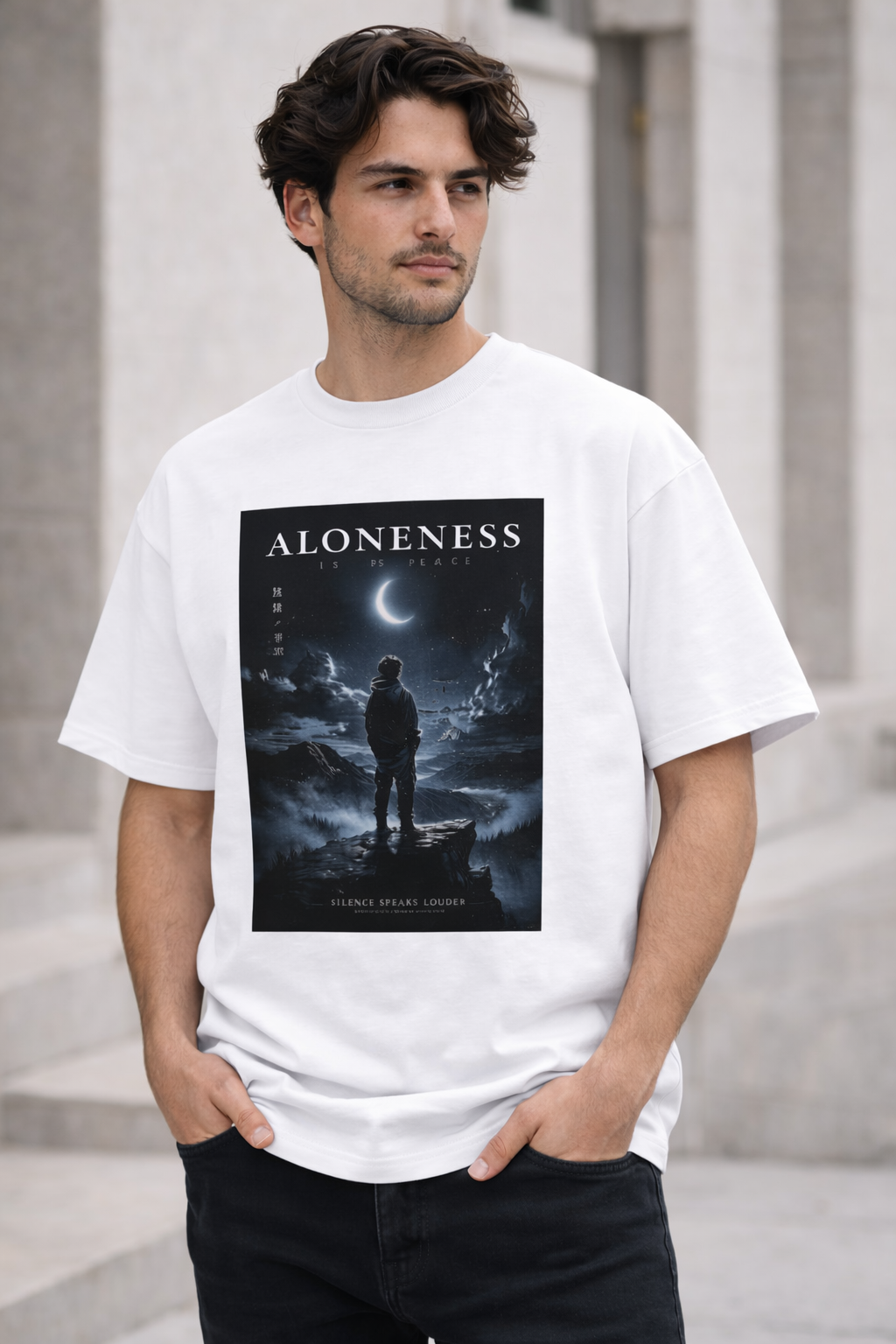 Oversized Anime Streetwear Tee – Premium Fit | Limited Drop Aloneness Is Peace