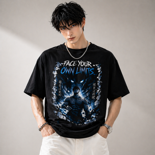 Face Your Limits Anime Oversized T-Shirt | Premium Cotton Streetwear