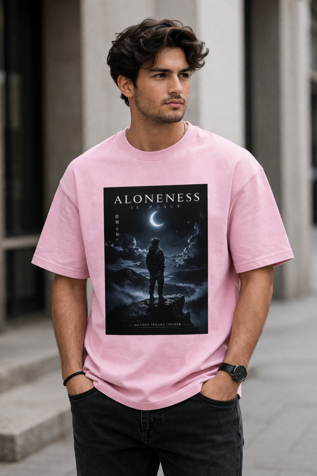 Oversized Anime Streetwear Tee – Premium Fit | Limited Drop Aloneness Is Peace