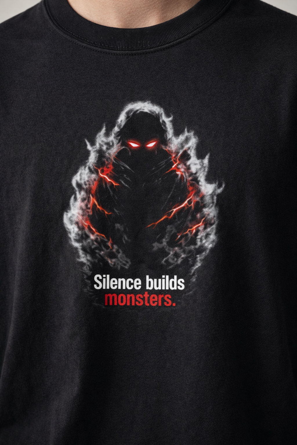 Oversized Anime Streetwear Tee – Premium Fit | Limited Drop silence build monster