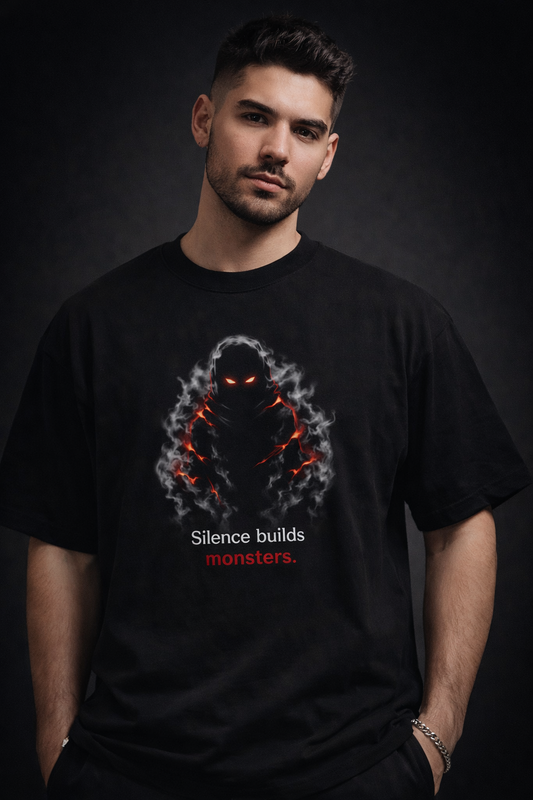 Oversized Anime Streetwear Tee – Premium Fit | Limited Drop silence build monster
